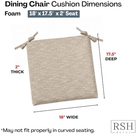 RSH DECOR: Sunbrella Foam Chair Cushions Set of 2 | 18" x 17.5" x 2" | - Image 3