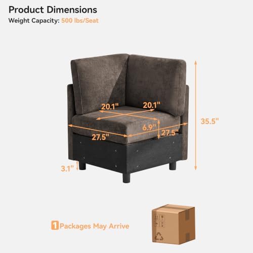 WUTUTUEE Corner Seat Module for Modular Sectional Couch Sofa - Image 2