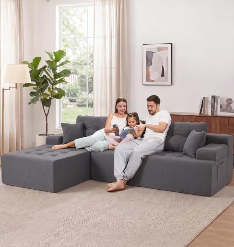 Hobestluk Boneless Couches Modular Sectional Sofa L-Shape Oversized Chaise - Image 3