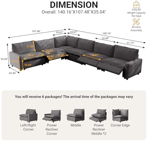 107.48" Power Reclining Sofa - Image 2