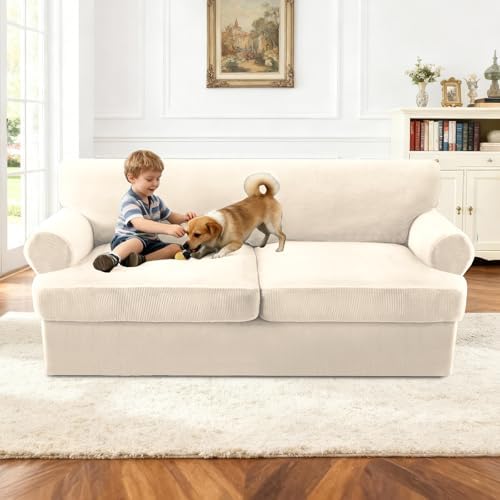 Turquoize T Cushion Sofa Slipcover 3 Piece Sofa Covers - Image 3