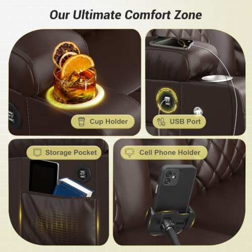 Loveseat Recliner Sofa, Wall Hugger RV Recliner Loveseat - Image 4