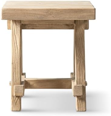 Jennifer Taylor Home Hawthorne 18” Square Reclaimed Elm Trestle Side Table - Image 5