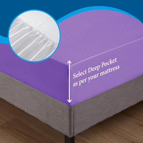 800 Series 100% Egyptian Cotton Sleeper Sofa Bed Sheet Set Stripe Full Size - Image 4