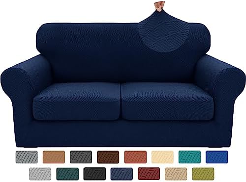 XINEAGE 3-Piece Stretch Loveseat Sofa Cover, Washable Couch Covers by XINEAGE