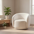 Boucle Swivel Barrel Chair, Upholstered, No Assembly, by Mrwaiba