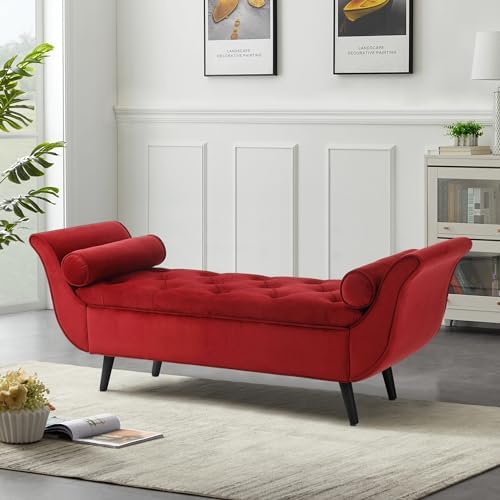 Velvet Storage Bench for Bedroom End of Bed, Storage Ottoman Long Bench by Hdxdkog