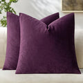 MIULEE 24x24 Inch Pack of 2 Euro Velvet Throw Pillow Covers Eggplant Purple by MIULEE