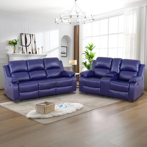 Living Room Furniture Sets, Manual Reclining Sofa and Lovseat Set by Toseslo