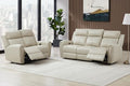 THSUPER Power Real Top Grain Genuine Leather Reclining Couch Set, Real Leather by ComfortLivingSofas