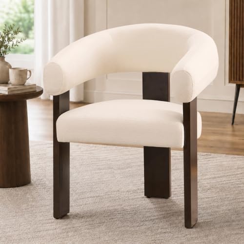Modern Accent Chair, Barrel Armchair, U-Shaped Backrest by IMMULIZEHOME