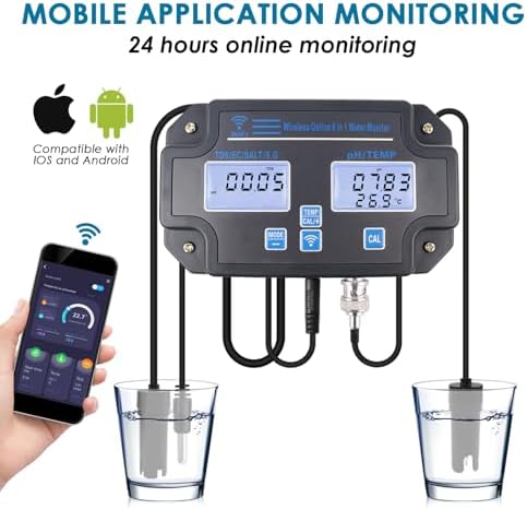 6 in 1 Smart Water Quality Tester, WiFi pH Meter pH, and Temperature - Image 4