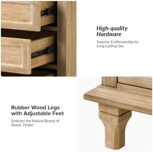 HULALA HOME Farmhouse 3 Drawer End Table - Image 6