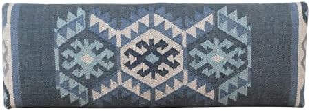 LR Home Blue/Ivory Handmade Upholstered Bench - Image 6