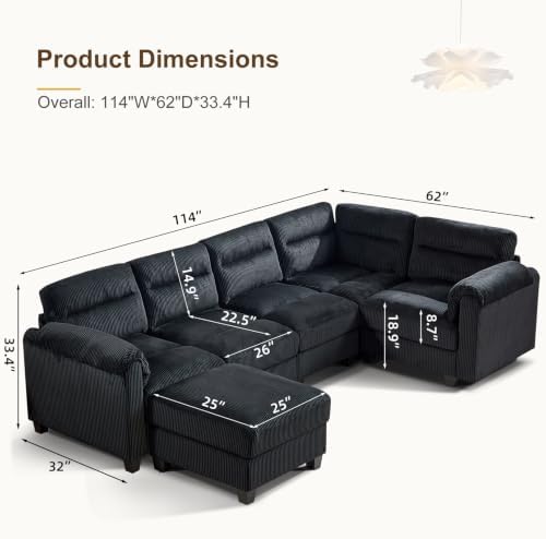HAOMARKETS 115" Modular Sectional U Shaped Corner Sofa - Image 2