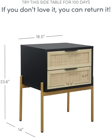 Andrew End, Bedside or Side Table in Matte Black Finish - Image 2