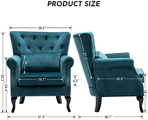 LZAREAL Accent Reading Arm Chairs Set of 2 - Image 3