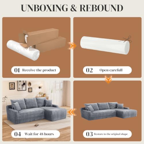 85" L Shaped Cloud Boneless Sectional Couches - Image 7