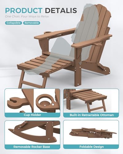 Ciokea Rocking Adirondack Chairs Set of 4 - Image 7