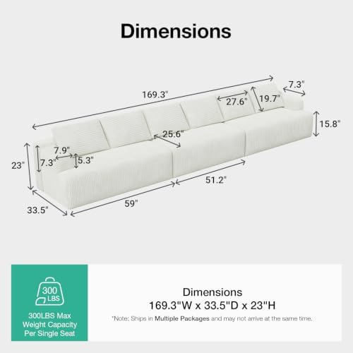 Novilla 169" Oversized Loveseat Sofa - Image 2