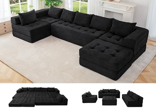 MAXYOYO 7-Seater U-Shaped Modular Sectional Sofa Couch by MAXYOYO