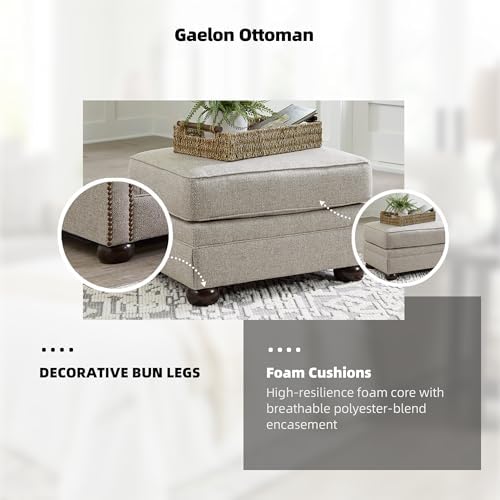 Signature Design by Ashley Gaelon Transitional Rectangular Upholstered Ottoman - Image 5
