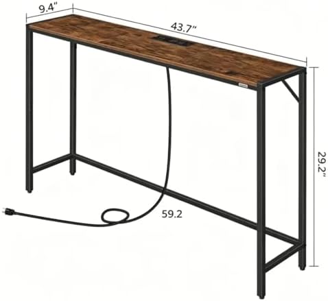 MAHANCRIS Console Table, Narrow Sofa Table, 43.7” Entrance Table - Image 3