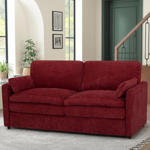 69” Chenille Love seat Sofa w/Arm Pillows by ACMEASE