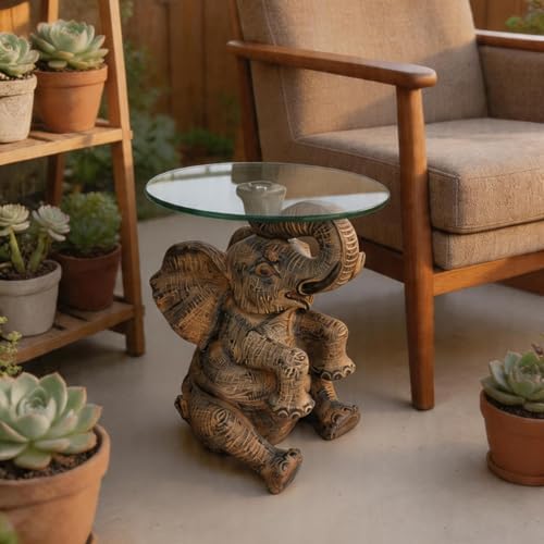 Elephant Side Table, 13 Inch Animal Coffee Table - Image 6