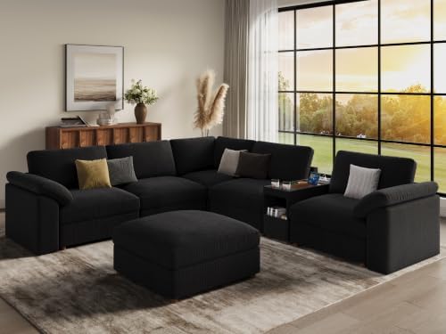 EASE MOOSE Oversized Sectional Modular Sofa, Large v Shape Sectional Couch by EASEMOOSE