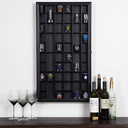 Gallery Solutions Black Shot Glass Display Case, 17 x 32 in. Wall Mount - Image 6