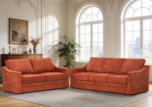 2 Pieces Chenille Sofa Set w/Soft Back Cushion by ACMEASE