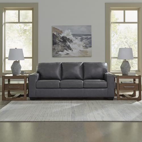 Signature Design by Ashley Blue Leather Match Sofa, No Assembly Required - Image 2