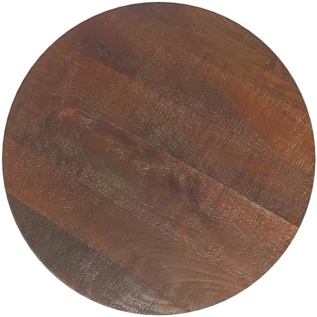 SIMPLIHOME Boyd 16" Wide Solid Wood Round End Table in Warm Dark Brown - Image 4