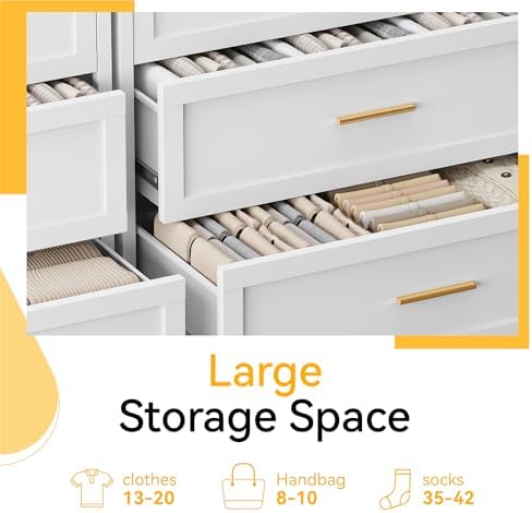 YAUWOH 4 Drawer Metal Dresser, Heavy Duty Steel Storage Dresser - Image 5