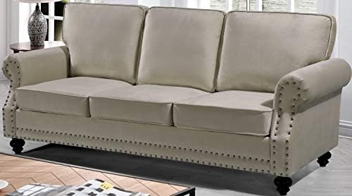 Container Furniture Direct Lotus Mid Century Modern Velvet Upholstered Living - Image 3