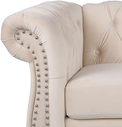 ORRD Chesterfield Loveseat, Modern Velvet Sofa Tufted Couch 2 Seater - Image 4