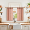 YoungsTex Terracotta Linen Kitchen Window Curtains 36 Inch Length by YoungsTex
