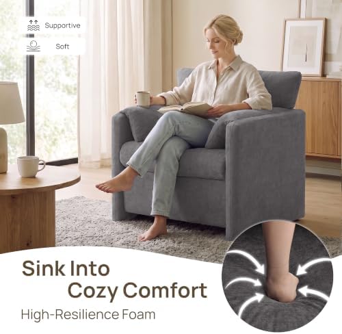 Oversized Accent Chair Set of 2, Comfy Reading Chair - Image 4