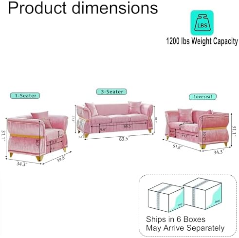 KEIKI 3-Piece Luxury Chesterfield Sofa Set - Image 2