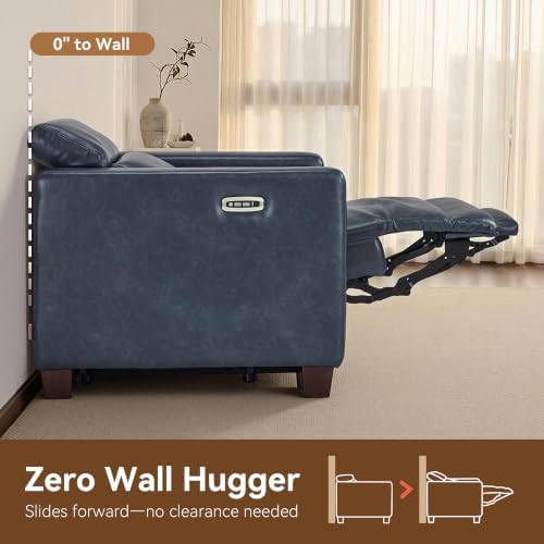 MCombo 85.4'' Zero Wall Hugger Power Recliner Sofa, HL198M3 Pacific - Image 5