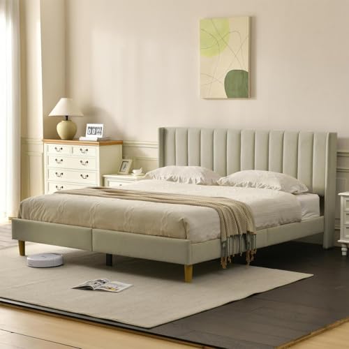 YUHUASHI King Bed Frame，Platform Bed by YUHUASHI