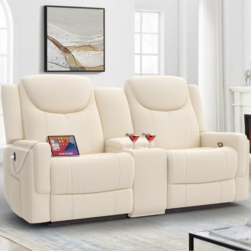 Dresegmt Loveseat Recliner Sofa, Cup Holders, Storage & USB Ports, by Dresegmt