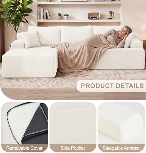 Hobestluk Boneless Couches Modular Sectional Sofa L-Shape Oversized Chaise - Image 4