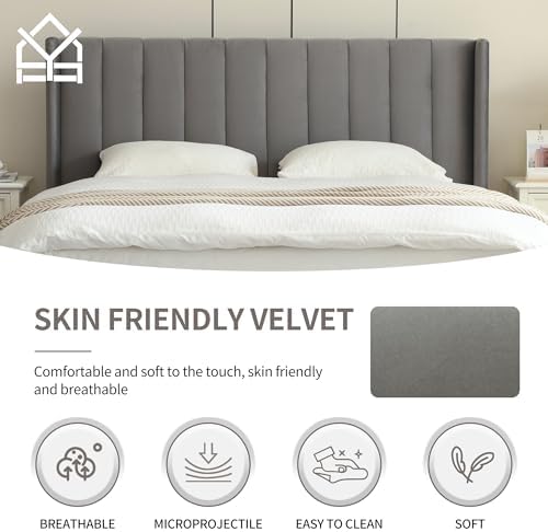 YUHUASHI King Bed Frame，Platform Bed - Image 5