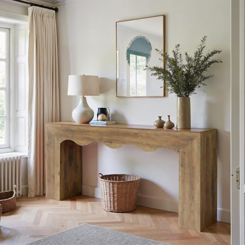 Tribesigns 63" Farmhouse Console Table, Wooden Couch Table Behind Sofa - Image 5