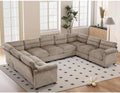 HAOMARKETS 141" Wide Modular Sectional Corner Sofa Couch, Oversized Corduroy U by HAOMARKETS