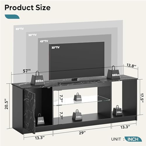 Bestier 57" LED Gaming TV Stand, RGB Light - Image 2