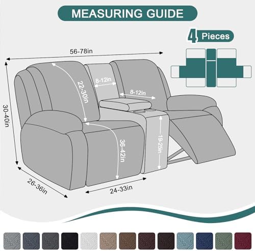 Ruaozz Stretch Loveseat Recliner Cover - Image 2