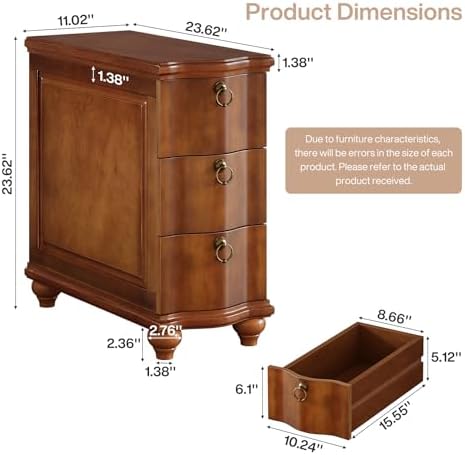 Tribesigns Wood End Table Set of 2, Fully Assembled Nightstand - Image 2
